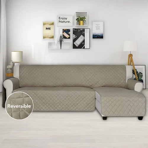 Vista 2 de ISSUNTEX - Fundas de sofá seccional para perros, funda reversible en forma de L para sofá, protector de chaise lounge resistente al agua