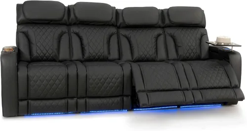 Vista 28 de Seatcraft Luminis 365 - Asiento de cine en casa (fila de 2 biplazas), color carmesí