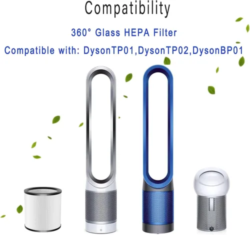 Vista 2 de Filtro TP01 actualizado, repuesto de filtro HEPA de vidrio 360 para purificador de aire Dyson Pure Cool Link TP01 TP02 TP03 AM11, ventilador