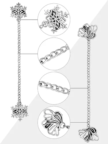 Vista 3 de Yunlly 4 piezas vintage suéter chal clips retro cárdigan cuello clips vestido camisa broche para mujer, Zinc, Aleación de zinc