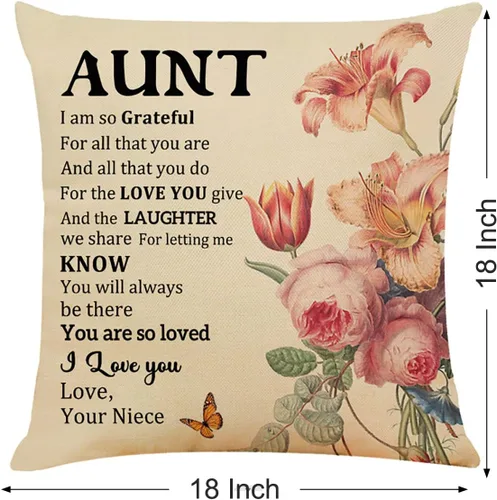 Vista 2 de Regalos para tía, fundas de almohada con texto en inglés "I Am Grateful", funda de cojín para sofá, cama, sofá, dormitorio, ideas de regalo