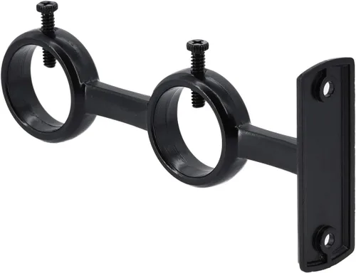 Vista 5 de AddGrace Paquete de 2 soportes dobles para barra de cortina de 1 pulgada para dormitorio, sala de estar (negro) Aluminum Alloy, Sturdy, Hefty