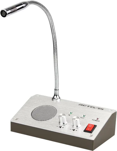 Vista 2 de Retevis RT-9908 Altavoz de ventana, sistema de intercomunicación Drive Thru (paquete de 4) para banco, escuela, tienda, oficina, transmisión