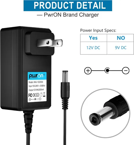 Vista 2 de Cargador de impresora de 12V 2A AD-E001 Adaptador de corriente CA compatible con P-Touch Edge Label Maker PT-D400 PT-D400AD PT-D450 PT-D600 PT-E300