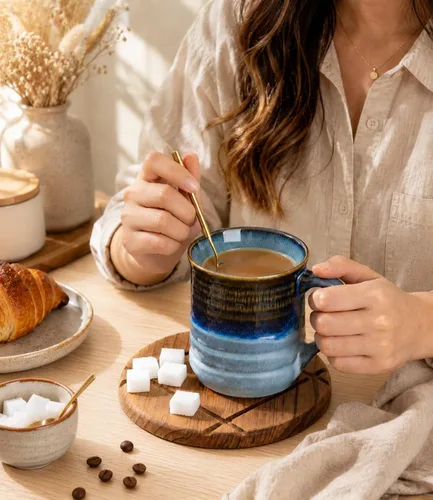 Vista 6 de GBhome Taza de café grande de 18 onzas, taza de café de cerámica hecha a mano para café con leche, té, cerveza, cacao caliente, apta
