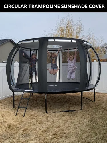 Vista 6 de XCZ cubierta de trampolín, tienda de trampolín, con ventanas de ventilación, diseño abierto. Adecuado para trampolines circulares de 8 pies de seis