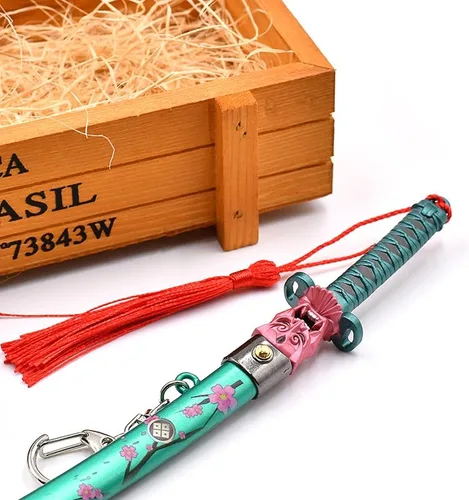 Vista 6 de 8.66" Valorant Onimaru Kunitsuna Katana Key Chain Mini Sword Game Katana Keychain Backpack Keyring Desk Decoration