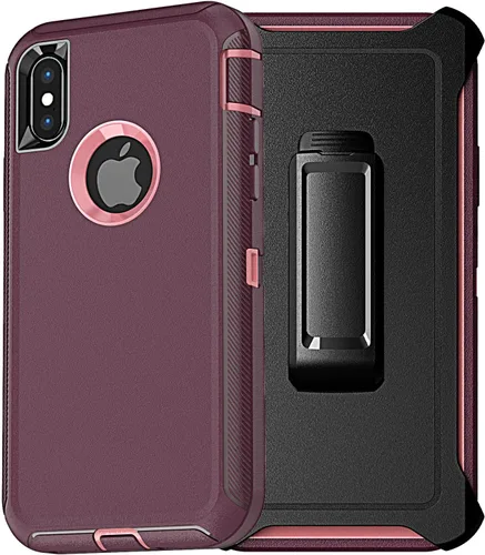 Vista 7 de YmhxcY Funda para iPhone Xs Max, a prueba de golpes, a prueba de caídas, a prueba de polvo, 3 capas, duradera, funda de teléfono de protección