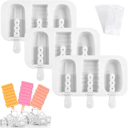Vista 12 de Moldes de silicona para paletas, moldes para hacer paletas de 10 cavidades, molde de helado casero de fácil liberación para hacer pasteles, paletas