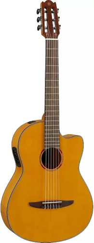 Vista 4 de Yamaha NCX1 NT Cutaway Guitarra Clásica Acústica-Eléctrica de Cuerdas de Nylon, Natural