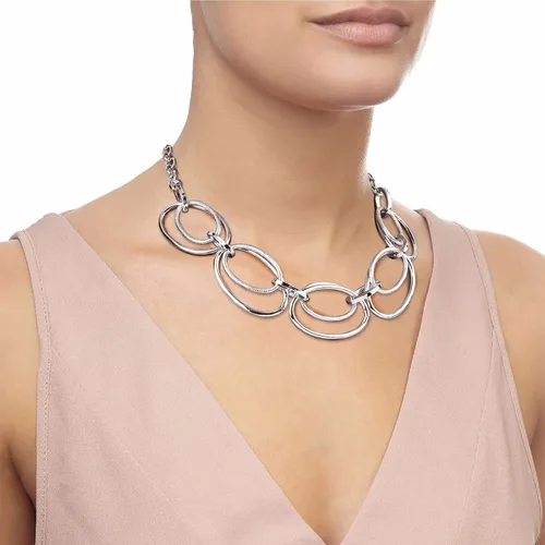 Vista 2 de Collar con colgante de eslabones de cable de oro gargantilla de eslabones de cadena chapada en oro de 14 quilates para mujer, joyería con colgante