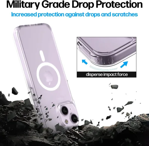 Vista 6 de Power Theory Protector de pantalla diseñado para iPhone 14 Plus, con protectores de lente y funda transparente compatible con Magsafe [dureza 9H]