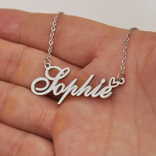 Vista 4 de HUAN XUN Collares personalizados con dije de inicial para mujer en oro y plata
