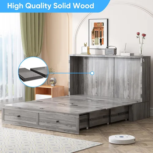 Vista 9 de Mjkone Murphy - Cama de armario con colchón plegable de tres pliegues