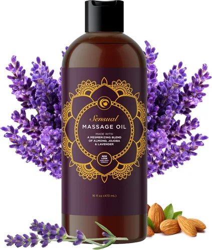 Vista 15 de Aceite natural hipoalergénico para terapia en la piel, masaje sensual con aceite puro de lavanda para hombres y mujeres, 8 onzas