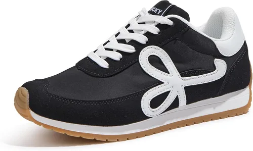 Vista 18 de LUCKY STEP - Zapatillas de moda para mujer, elegantes, de caña baja, clásicas, retro, casuales, cómodas, para correr y caminar Marrón oscuro