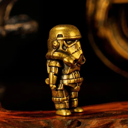 Vista 5 de CHOVY Figura de robot de latón antiguo, decoración retro de latón macizo pesado, escultura de arte biomecánica para coleccionistas, regalo Steampunk