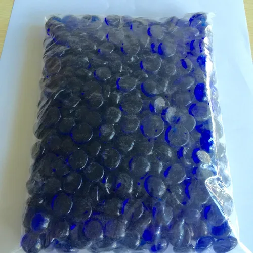 Vista 3 de Relleno de jarrón de vidrio plano con canicas de 30 libras, 2700 unidades (azul rey)