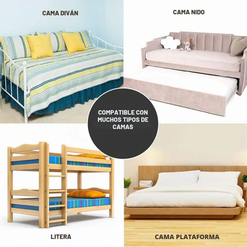 Vista 6 de Tabla plegable para cama, base tapizada, tamaño twin, color café – por DMI