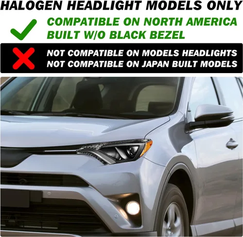 Vista 4 de JSBOYAT Conjunto de faros halógenos de repuesto para faros RAV4 2016 2017 2018, no compatible con modelo LED, lado derecho del pasajero y lado