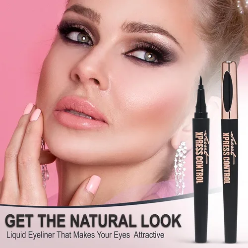 Vista 6 de Secret Xpress Control Lápiz delineador de ojos negro líquido impermeable mate de larga duración maquillaje profesional