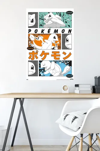 Vista 4 de Pokémon - Póster de pared de anime Trio, 34 pulgadas de largo x 22.4 pulgadas de ancho, versión premium sin marco