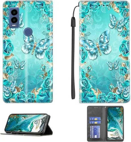Vista 407 de jioeuinly ATT Motivate 2 - Funda compatible con ATT Motivate 2, funda con soporte abatible y cierre magnético DJS
