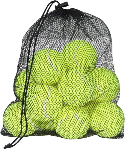 Vista 15 de URBEST Pelota de tenis, 12 paquetes de pelotas de tenis de entrenamiento, pelotas de práctica para jugadores novatos, pelotas de juego para perros