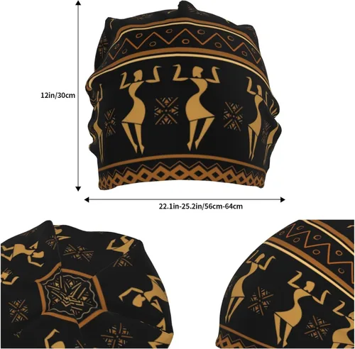Vista 14 de Gorro africano holgado de invierno, gorro de punto casual para hombres y mujeres
