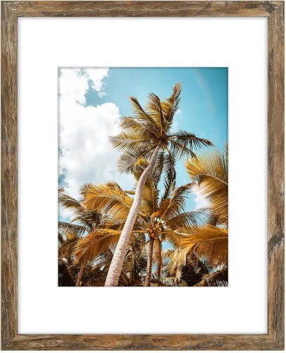 Vista 78 de Frametory, Marco de fotos de 11 x 14 pulgadas con paspartú para fotos de 8 x 10 pulgadas, moldeado ancho de vidrio de alta definición, accesorios