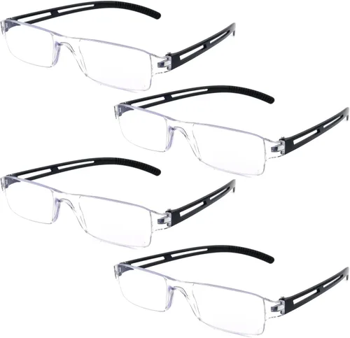 Vista 7 de Pack 4 Rimless Reading Glasses,Blue Light Clear Frames Reader Lightweight for Men and Women
