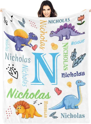 Vista 12 de Ships Next Day Custom Blanket with Name Personalized Throw Blanket for Baby Kid Customized Gifts for Dad, Mom, Grandpa, Grandma, Son, Daughter Algae