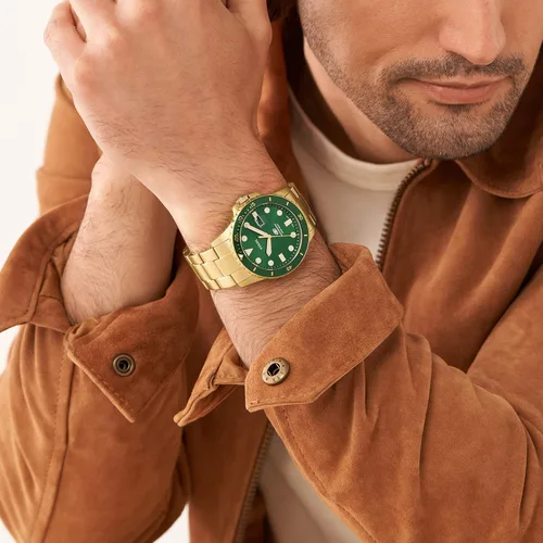 Vista 4 de Fossil Reloj casual de cuarzo azul para hombre inspirado en buceo