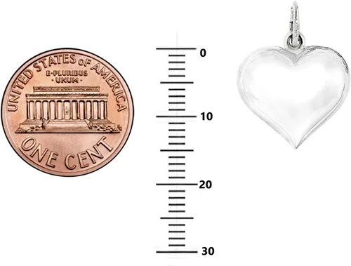Vista 2 de Ritastephens Collar con dije de corazón pulido pulido de plata esterlina (Mini o Regular)