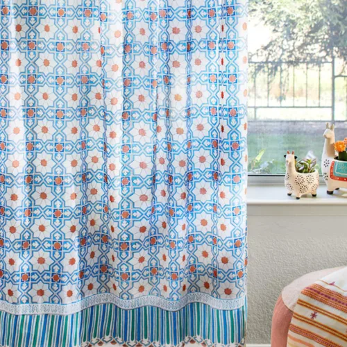 Vista 18 de Panel de cortina transparente blanco y dorado con alzapaños, 100% gasa de algodón, con pestaña superior o bolsillo para barra para decoración