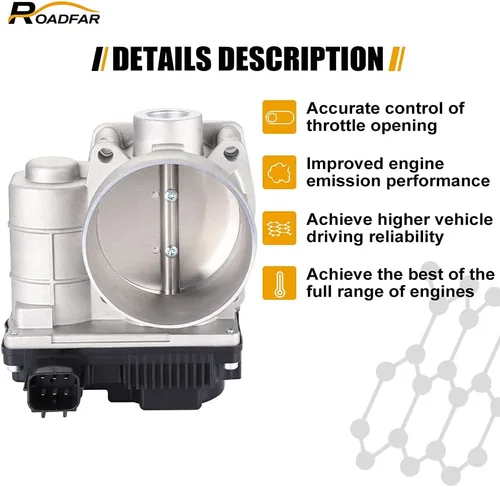 Vista 3 de ROADFAR Cuerpo del acelerador de 2.756 in S20058 161198J103 para 2003-2008 para Infiniti FX35 2006-2008 para Infiniti M35 2003-2006 para Nissan