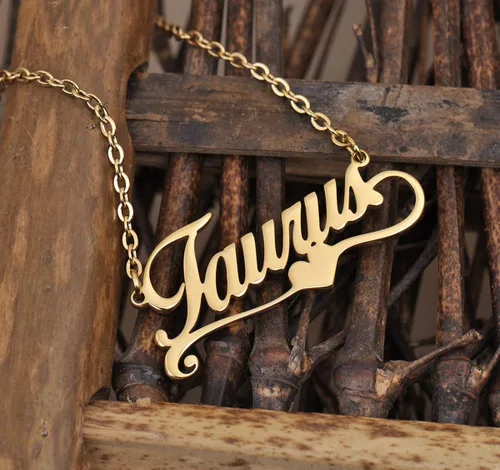 Vista 6 de Aoloshow Collar personalizado con nombre de corazón de amor, collar personalizado para dama de honor