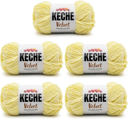 Vista 160 de Keche Hilo para ganchillo, hilo de terciopelo, chenilla suave, manta de bebé voluminosa amigurumi Yarn 3.53 oz (132 yardas) - Arona