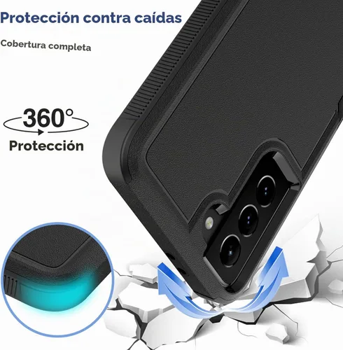 Vista 3 de Funda para Samsung Galaxy S21 Plus: funda protectora de doble capa resistente para teléfono celular a prueba de golpes con protector de pantalla
