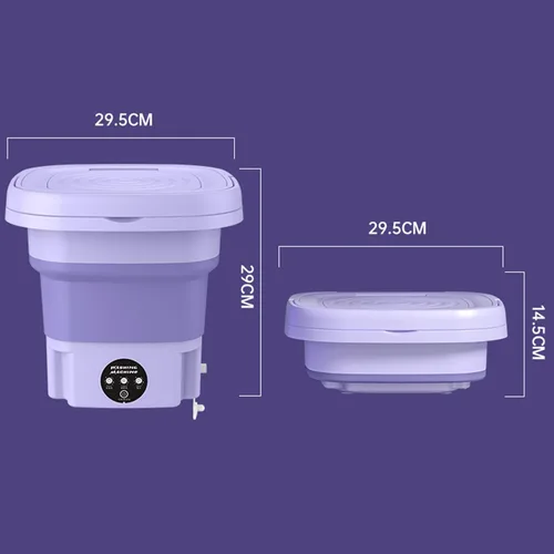 Vista 5 de Mini lavadora portátil para el hogar, lavadora automática plegable de 8 l con cubo de secadora rotativa, para ropa de bebé, ropa
