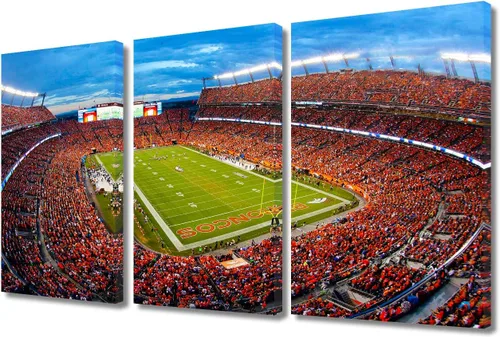 Vista 55 de TUMOVO MetLife Stadium - Decoración de pared de Nueva York, 3 piezas, lienzo, arte de pared para decoración del hogar, juegos de fútbol americano
