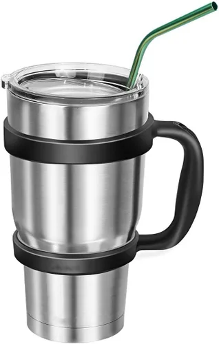 Vista 5 de 6 popotes de 10.5 pulgadas, popotes de acero inoxidable, popotes de metal reutilizables, pajitas de colores arcoíris para 20 vasos de acero