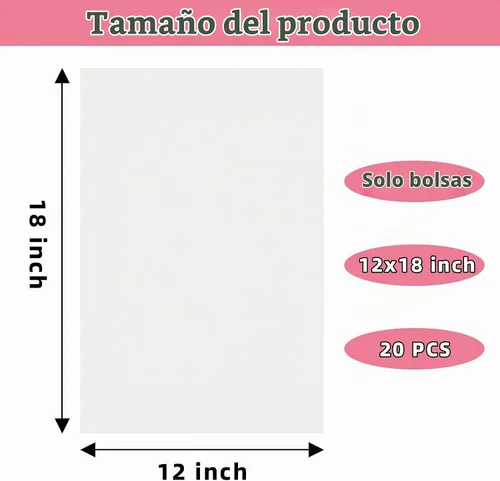 Vista 2 de Yotelab Bolsas de celofán transparente, 12 x 18 pulgadas, bolsas de envoltura de regalo, 20 unidades (sin cinta) Envoltura de celofán