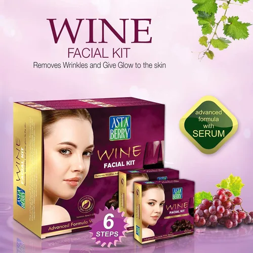 Vista 2 de AZAZ Astaberry - Kit facial de vino de 12 bolsas (6 pasos) 15.24 oz – Elimina las arrugas y la piel brillante, kit facial profesional, extracto