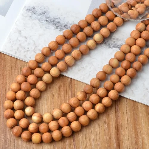 Vista 10 de MASSIVE BEADS - KIT de 960 cuentas de madera redondas sueltas mixtas naturales de 6 mm para hacer joyas, con hilo e agujas (12 de madera, 6 mm)