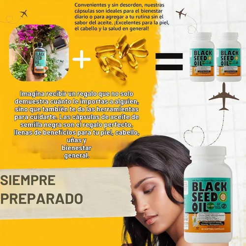 Vista 6 de Aceite de semillas negras, Sweet Sunnah Premium comprimidos suaves, 90 unidades 0.017 onzas