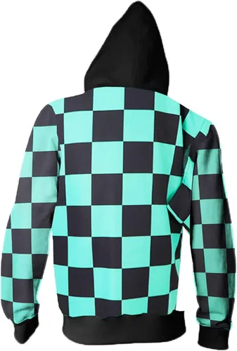 Vista 2 de Kamado Tanjirou - Sudadera con capucha para cosplay con cremallera