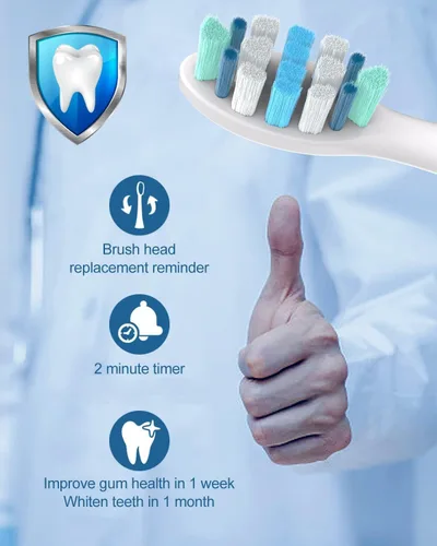 Vista 6 de Cabezales de cepillo de dientes de repuesto compatibles con cepillo de dientes eléctrico Philips Sonicare, paquete de 10 cabezales de cepillo