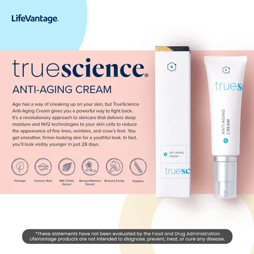 Vista 3 de LifeVantage Crema facial TrueScience Anti-Aging Face Cream, hidratante facial hidratante, crema facial antiarrugas y antienvejecimiento con activos