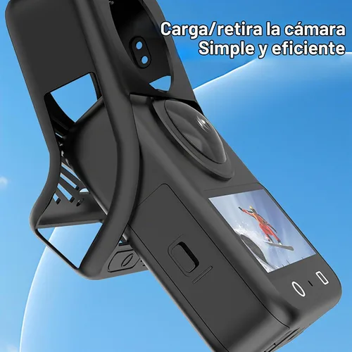 Vista 6 de Funda de silicona para DJJ Osmo 360 con protector de pantalla (paquete de 3), color negro para DJJ Osmo 360